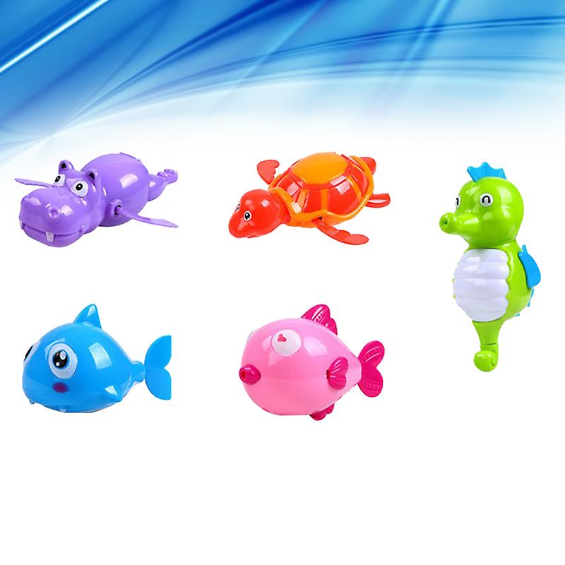 6 Pcs Cartoon Water Bath Toys Bathtub Toys Wind-up Toys For Babies Toddlers Kids Random Pattern