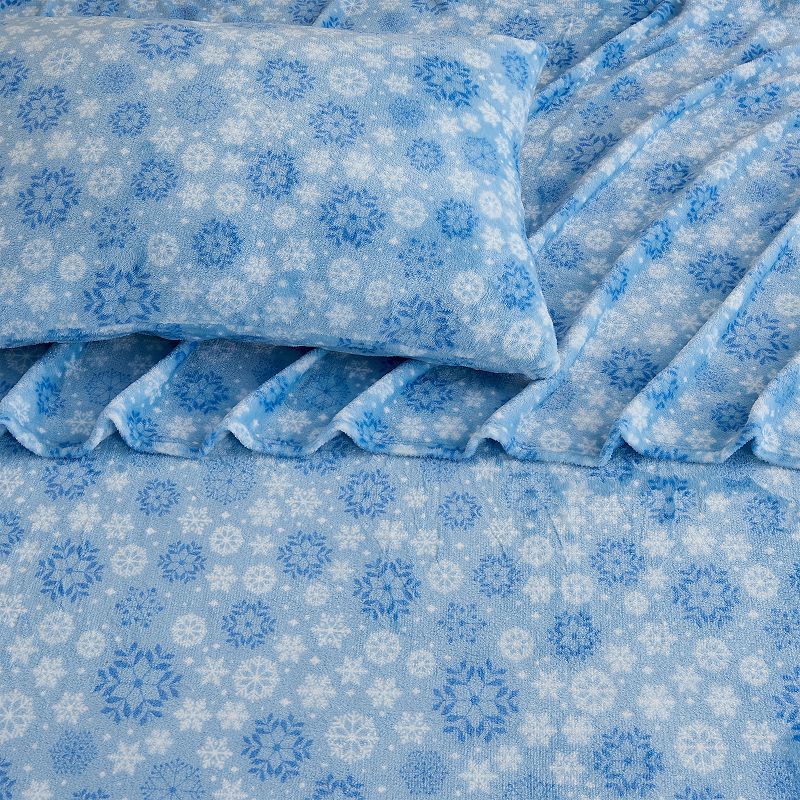 Printed Velvet Plush Ultra Soft Bed Sheet Set