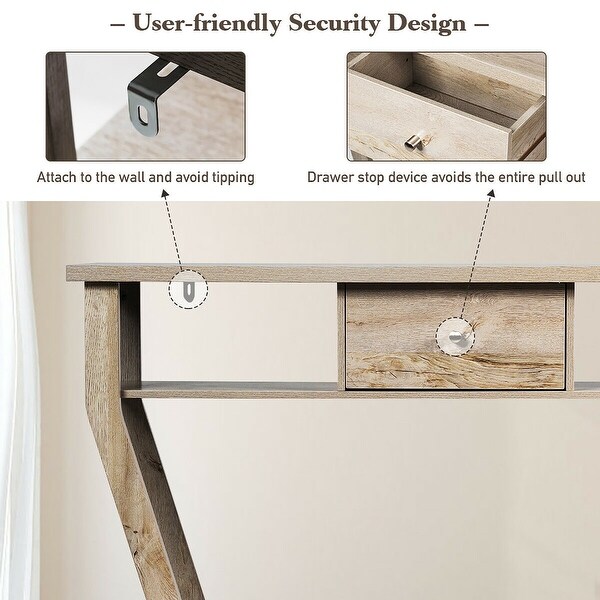 Costway Modern Sofa Accent Table with Drawer Entryway Hallway Hall