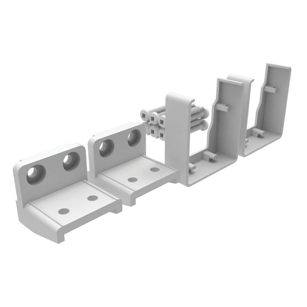 Barrette Outdoor Living VersaRail White Aluminum Triple Rail Bracket Kit 73050446