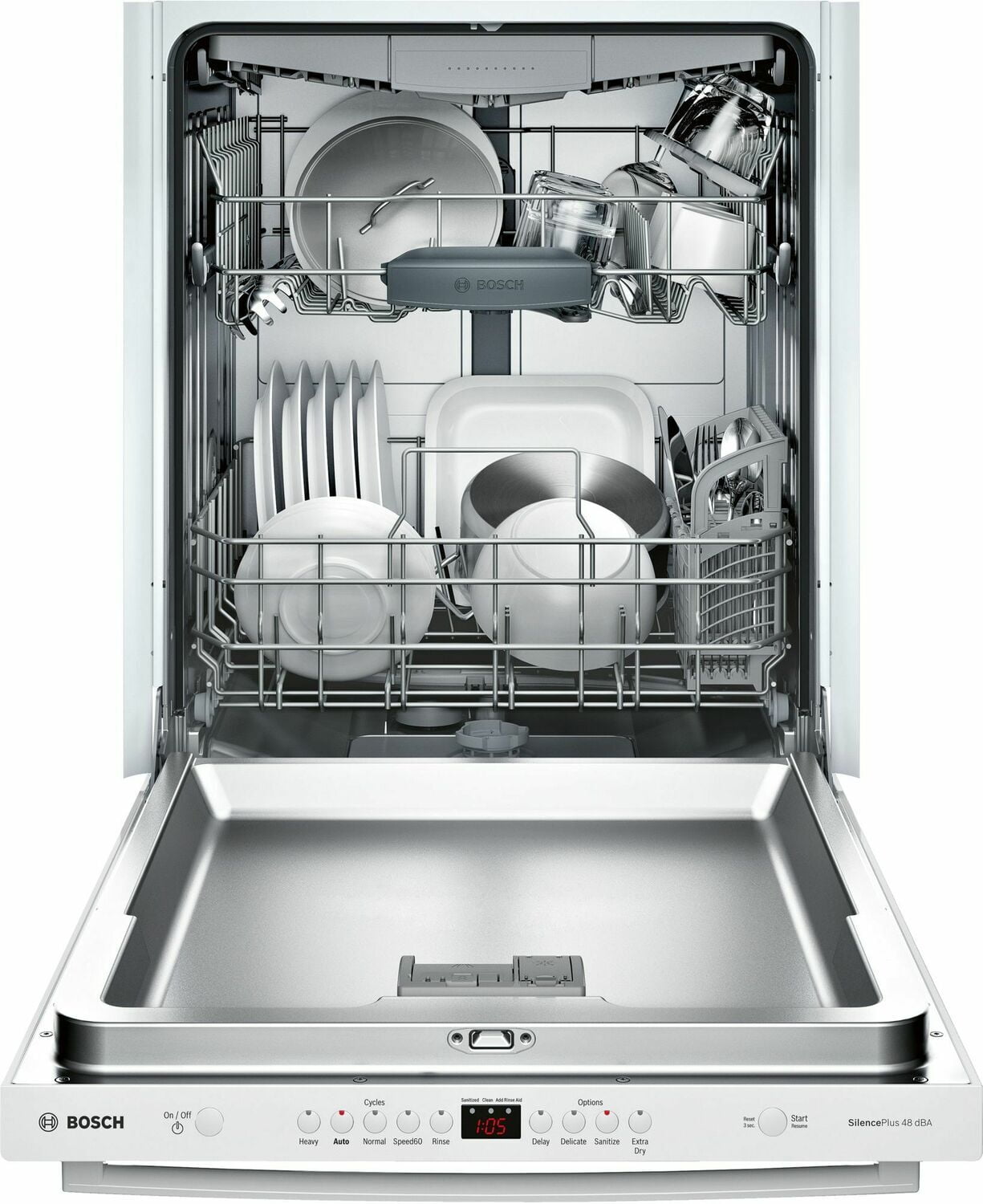 Bosch SHXM4AY52N 100 Series Dishwasher 24'' White, Xxl Shxm4Ay52N