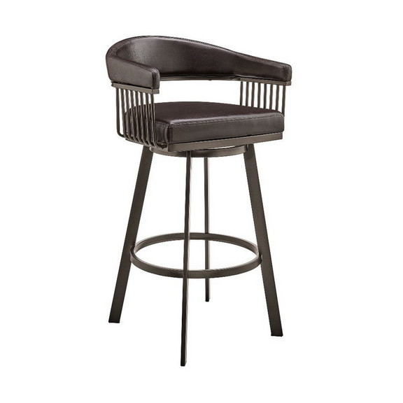 Benjara BM270141 Swivel Barstool with Open Design ...