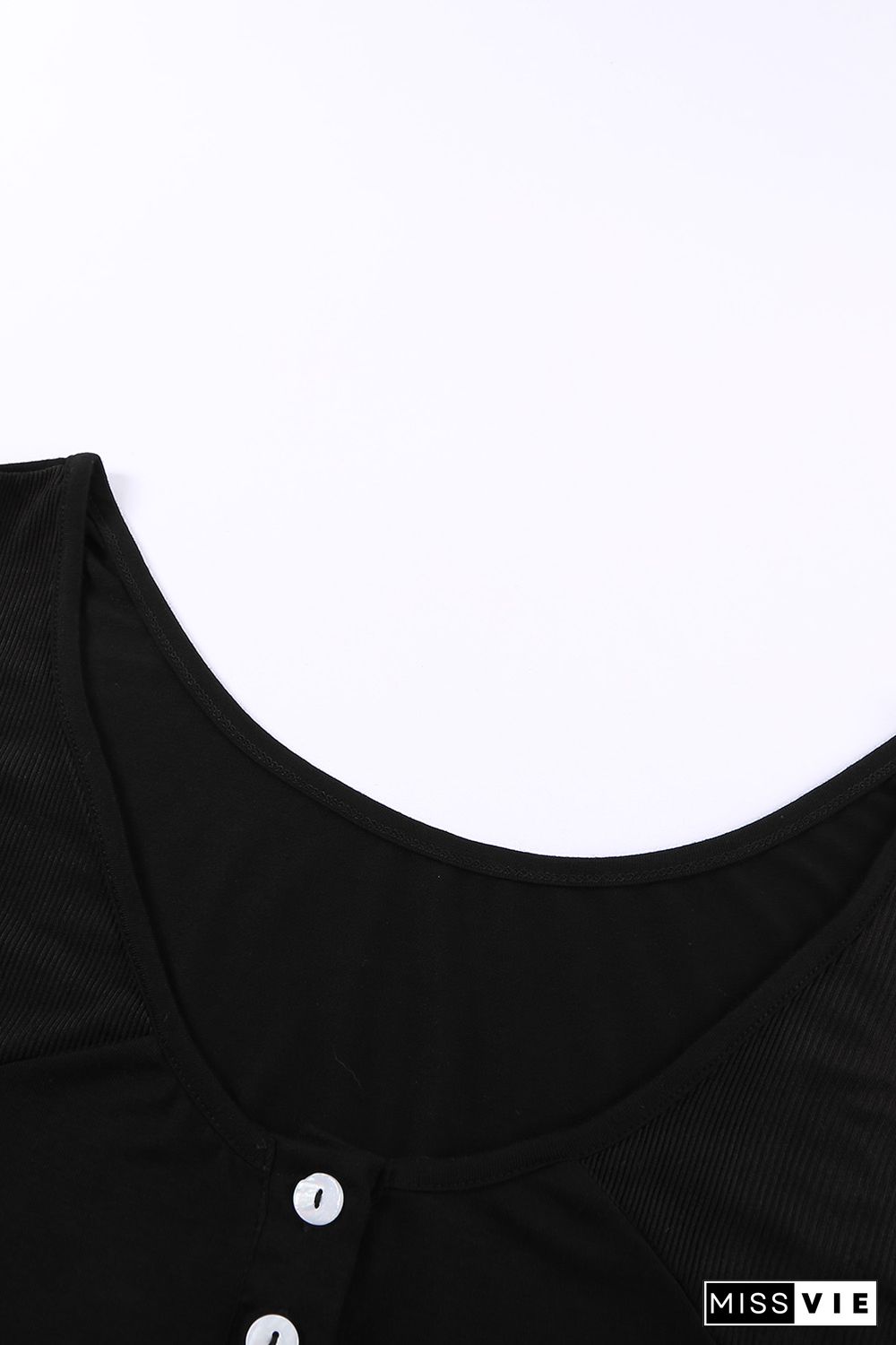 Black Button Loose Tank Top