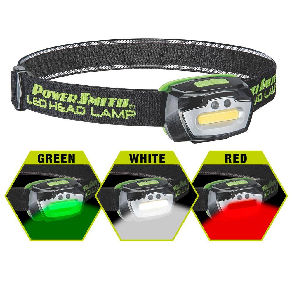 PowerSmith 230 Lumens LED Motion-Sensor WeatherProof Headlamp with Adjustable Strap HighLowStrobe Modes and Batteries PHL23FRGS