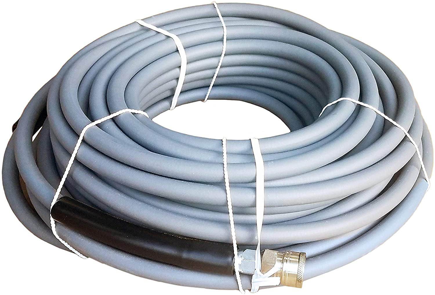 Ultimate Washer 4000 PSI 3/8 inch x 100 FT Grey Non-Marking Abrasion Resistant Pressure Washer Hose w/Quick Connects