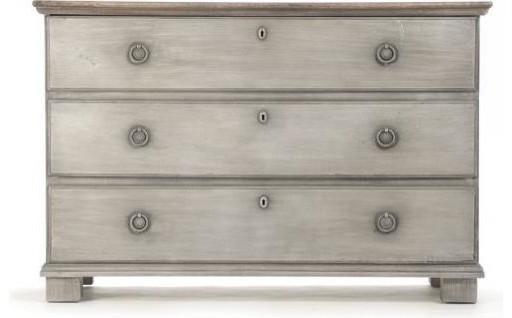 Chest of Drawers BILL Light Gray Poplar Pine 3  Drawer   Traditional   Accent Chests And Cabinets   by EuroLuxHome  Houzz