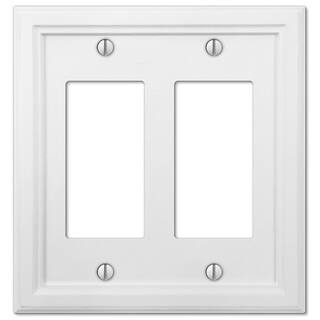 AMERELLE Elly 2 Gang Rocker Composite Wall Plate - White 4052RRW