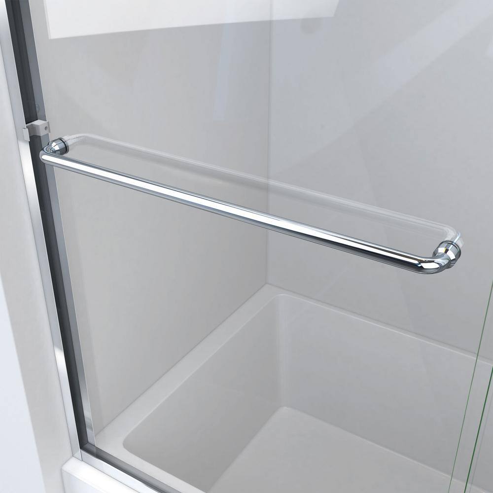 DreamLine Alliance Pro LT 56-60 in. x 57 38 in. Semi-Frameless Sliding Tub Door in Chrome Finish TDAT60W570VXX01