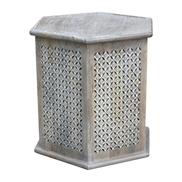 Sumter 18-inch Diameter Mango Wood Hex Side Table