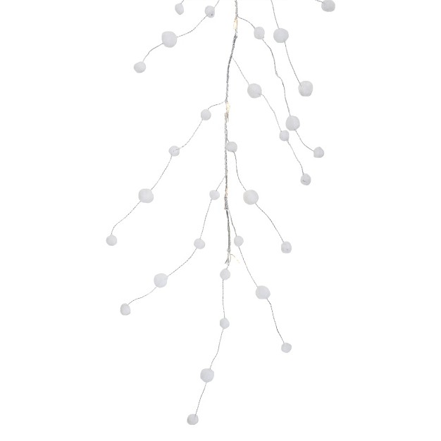 Northlight 10 count B o Warm White Led Pom Pom Garland Christmas Lights 3 x27 Clear Wire