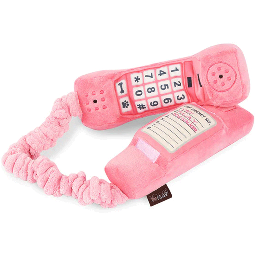 P.L.A.Y. Pink Corded Phone Dog Toy