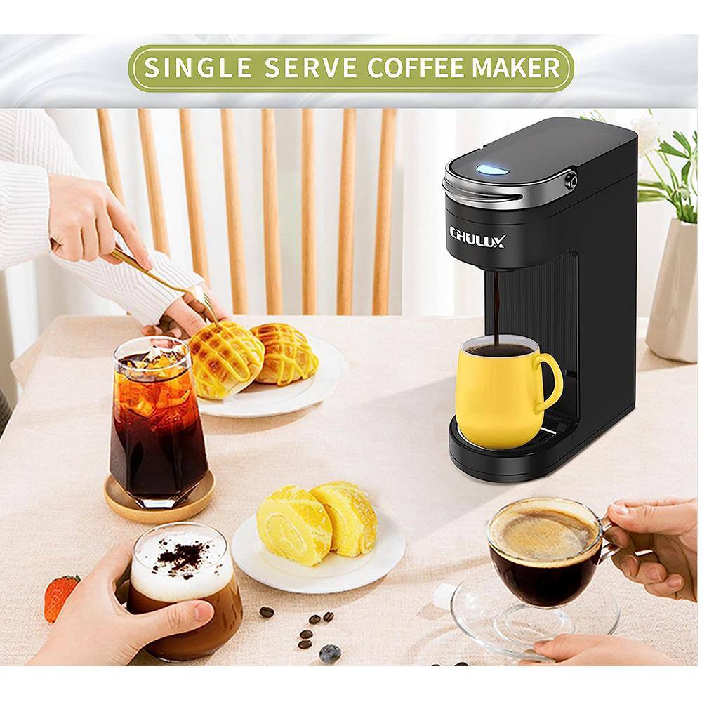 Edendirect Rebin One Cup Matte Black Single Serce Coffee Maker for Capsule with Automatic Shut-Off 12 OZ Water Reservoir HJRY23040401