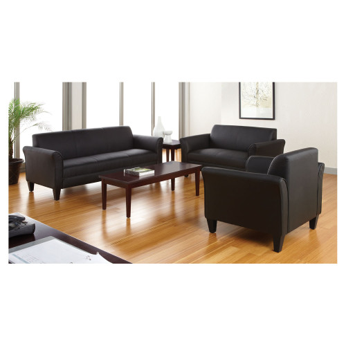 Alera Reception Lounge Furniture， Loveseat， 55.5w x 31.5d x 33.07h， Black (RL22LS10B)