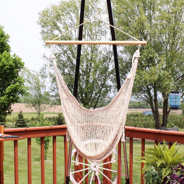 Sunnydaze Lightweight Cotton nylon Rope Outdoor Mayan Hammock Chair