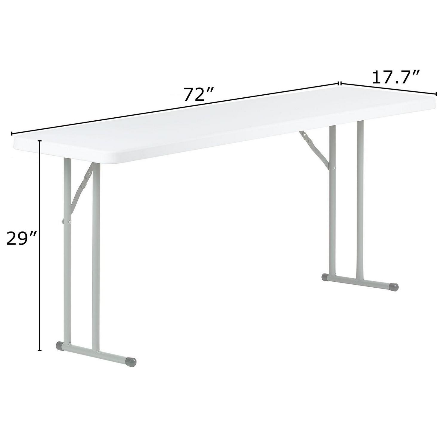 SUGIFT 6 ft Plastic Folding Training Table， White