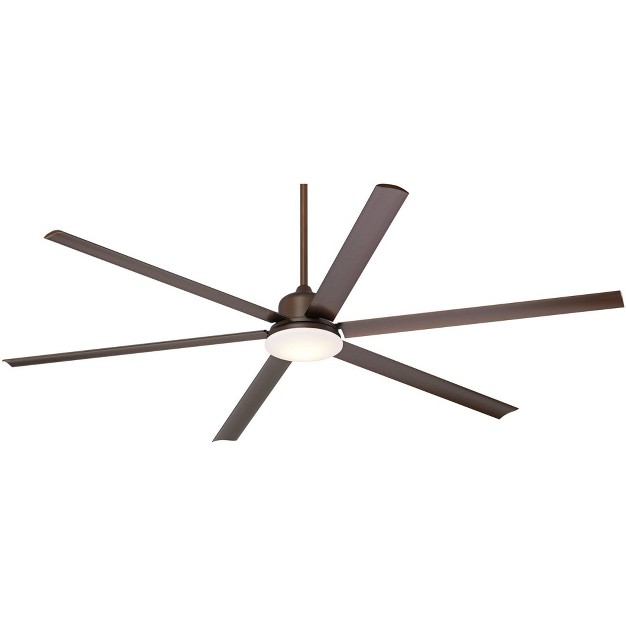 Casa Vieja Arcade Modern Indoor Ceiling Fan With Dimmable Led Light Remote Control Oil Rubbed Bronze White Diffuser Damp Rated For Patio Exterior