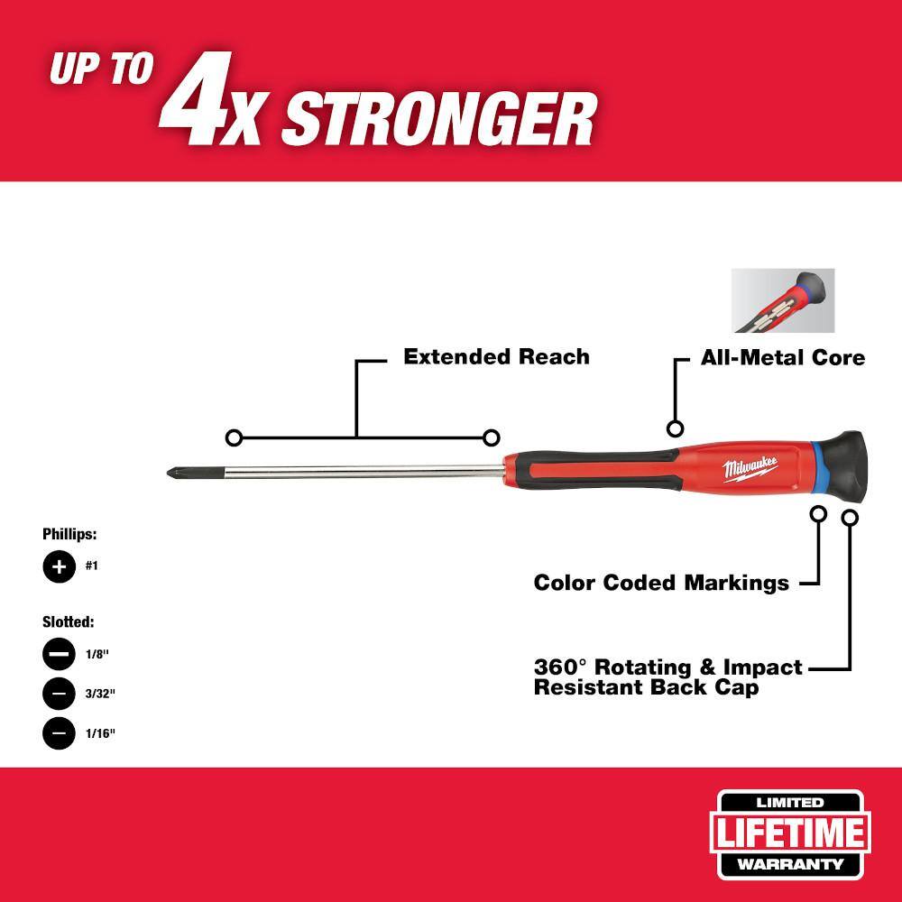 MW PACKOUT 15 in. Tote and 4-Piece Precision Screwdriver Set (5-Piece) 48-22-2604-48-22-8315