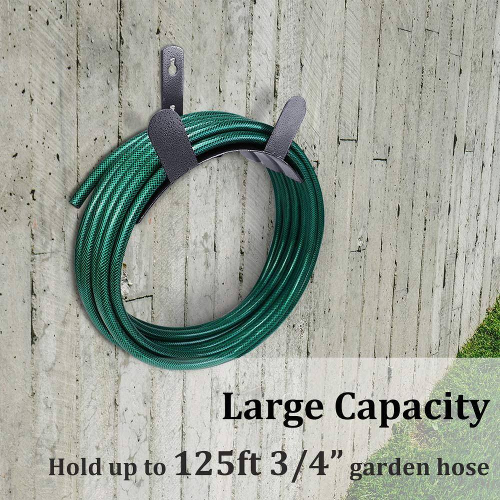 Cubilan Deluxe Wall Mount Garden Hose Hanger Duty Metal Hose Holder Easily Holds 125 ft. 34 in. Hose B07H8CD18M