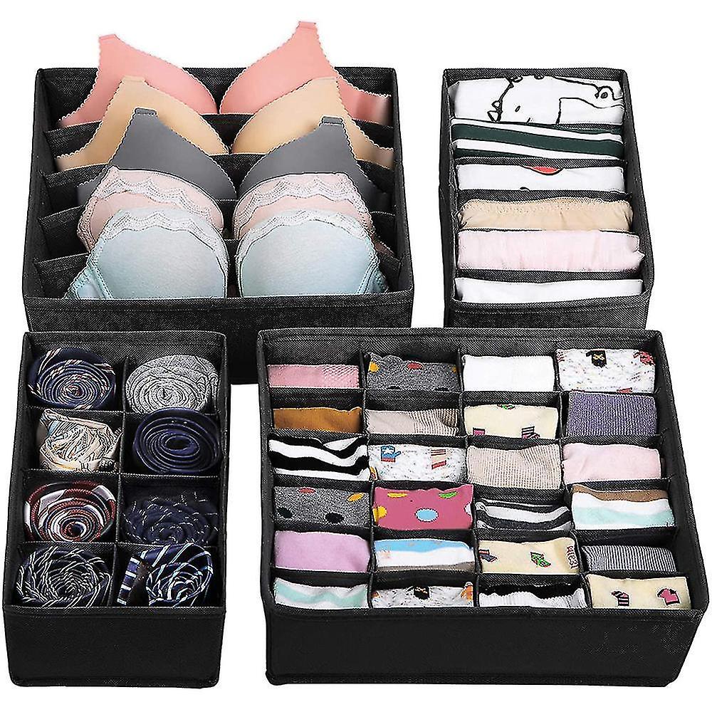 4 Packdifferent Sizes Foldable Drawer Organizers