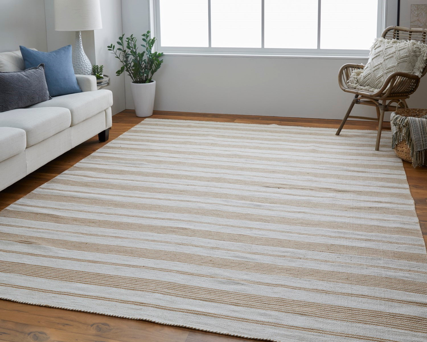 Granberg Hand Woven Stripes Yellow / Ivory Rug