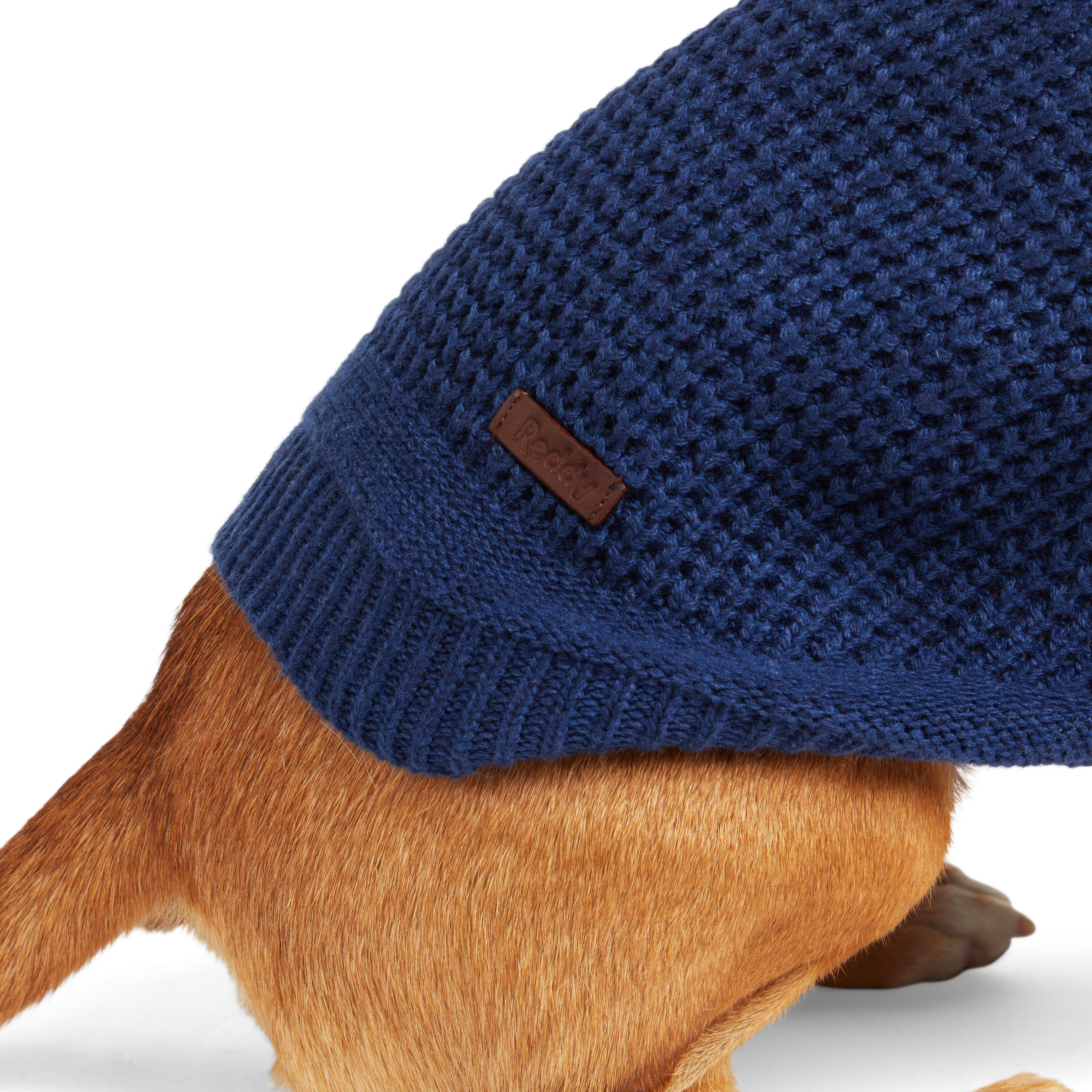 Reddy Navy/Blue Colorblock Dog Sweater， X-Small