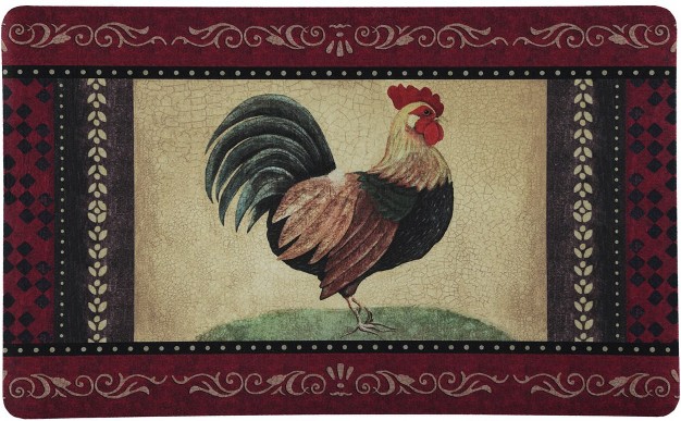 X Cushioned Kitchen Floor Standing Mat vintage Rooster