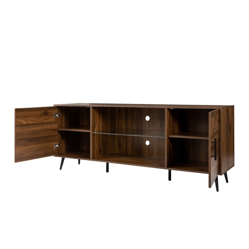 TV Stand Mid Century Wood Modern Entertainment Center Adjustable Storage Cabinet TV Console for Living Room