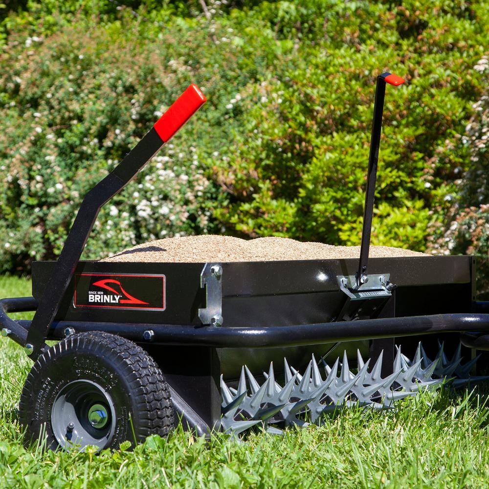 Brinly-Hardy AS2-40BH-G 40 in. Tow-Behind Combination Aerator Spreader with 3-D Steel Tines and Pneumatic Tires