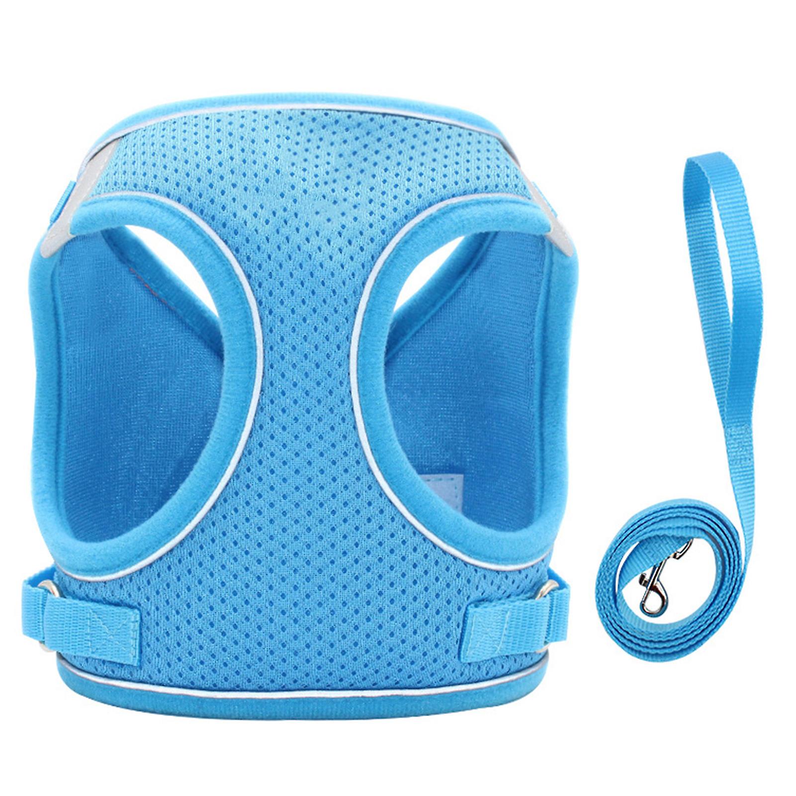 Pet Leash Harness Breathable Reflective Cat Vest Harness with 360 Degree Rotating Traction Hook for Pet Supplies S