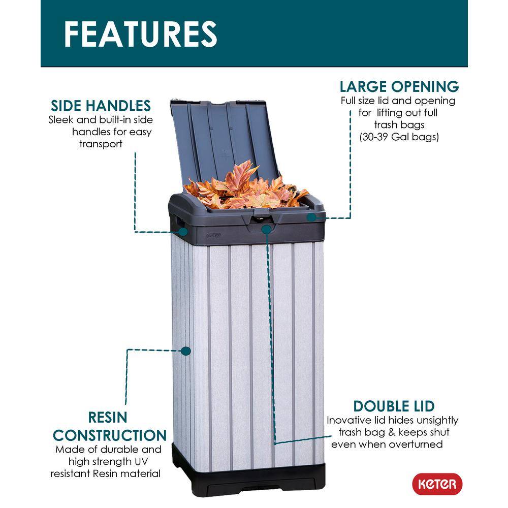 Keter Rockford Outdoor Waste Bin 237924