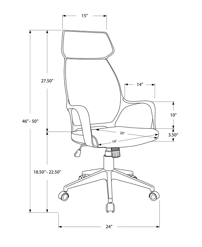 Monarch Specialties Office Chair -Microfiber High Back Executive