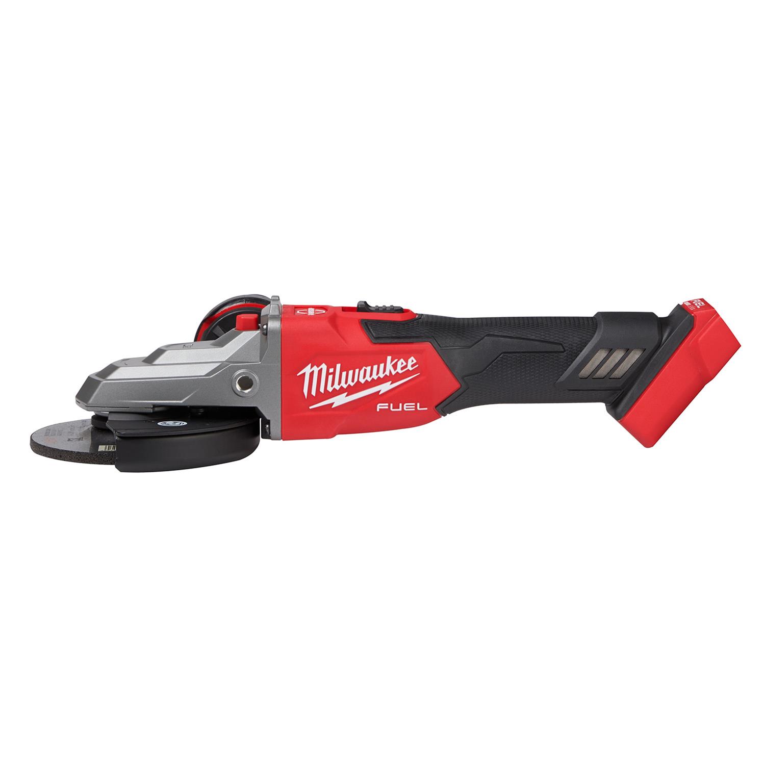 Milwaukee Tool 2887-20 Milwaukee M18 FUEL 5 in. Flathead Braking Angle Grinders with Slide Switch Lock-On