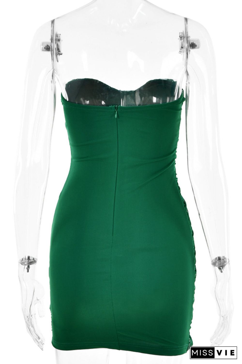 Plain Ruched Tube Strapless Bodycon Dress