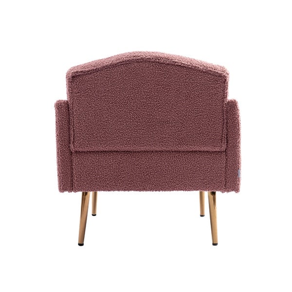 Teddy Fabric Accent Chair Leisure Single Sofa with Rose Golden Legs for Modern Living Room