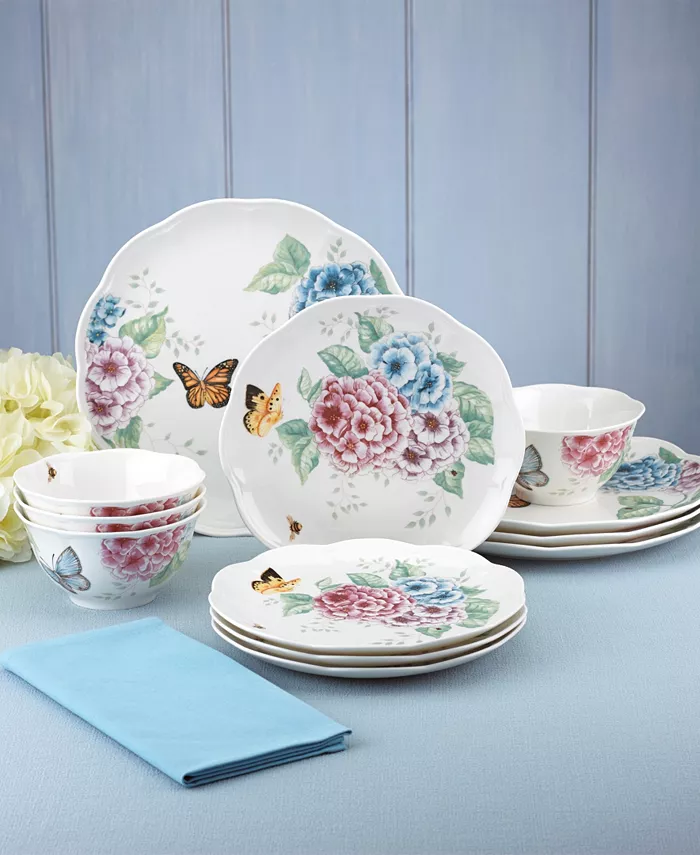 Lenox Butterfly Meadow Hydrangea 12 Pc. Dinnerware Set Service for 4