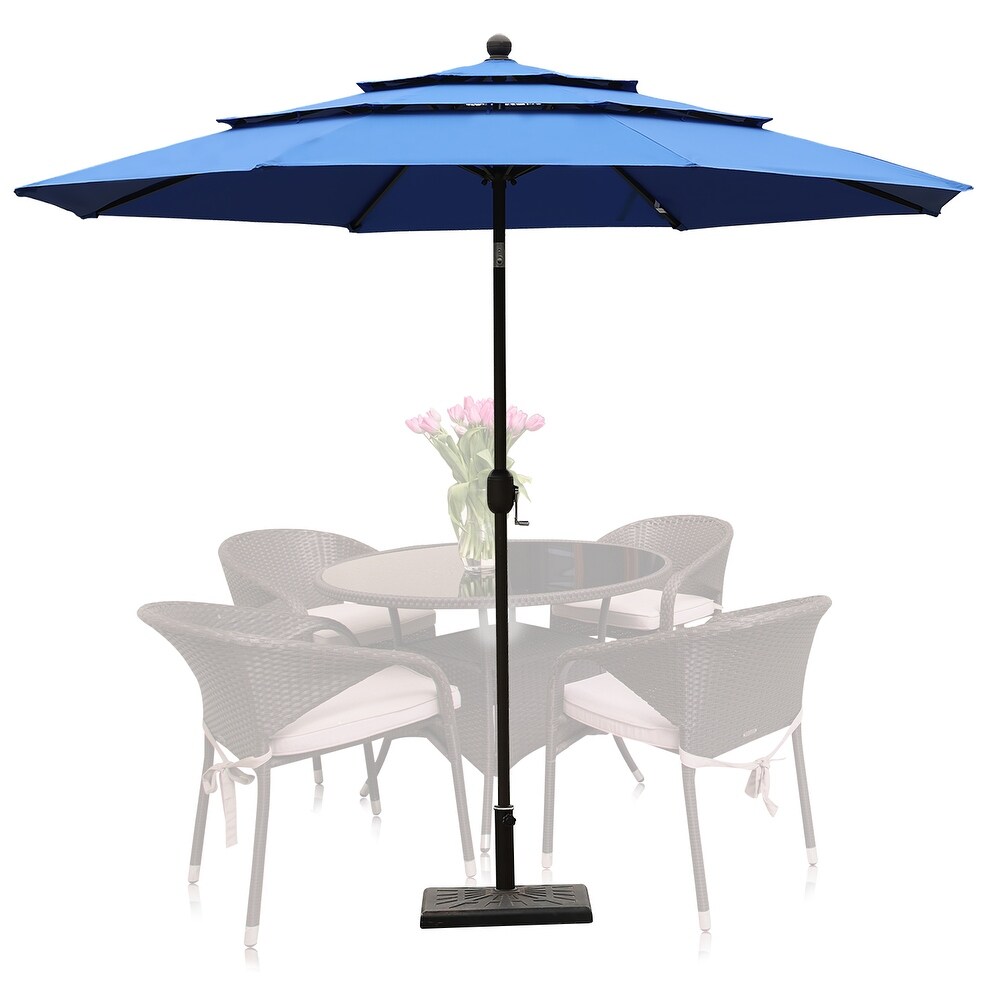 Aoodor Patio Umbrella 10 ft. for Dining Table Outdoor Market Yard Use 3 Tier Ventilation (Umbrella only)