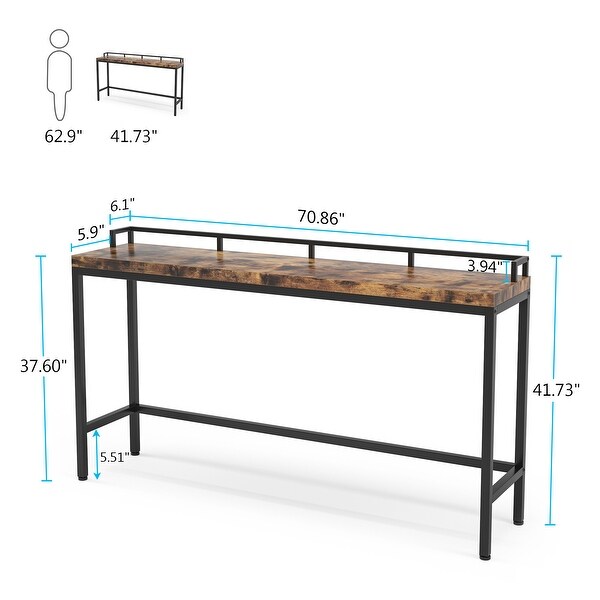 Console Table Behind Sofa Couch， 70.9 inch Long Narrow Entry Table