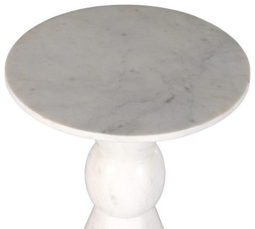 Monaco End Table Polished White Marble Solid  Polished White Marble   Modern   Side Tables And End Tables   by Virgil Stanis Design  Houzz