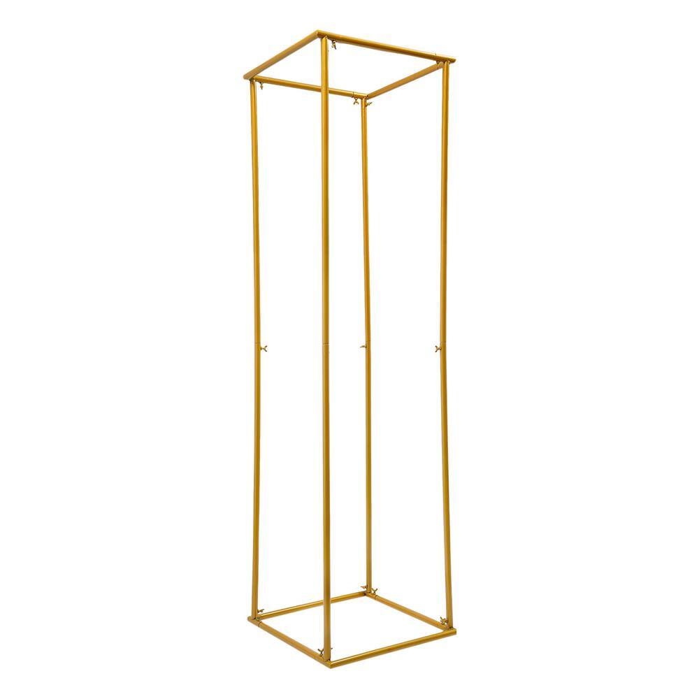 YIYIBYUS 70.86 in. Tall IndoorOutdoor Gold Metal Column Flower Plant Stand (1-Tiered) OT-ZJGJ-5173