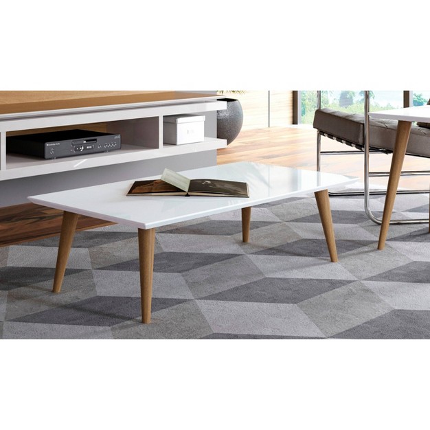 Utopia High Rectangle Coffee Table With Splayed Legs Manhattan Comfort