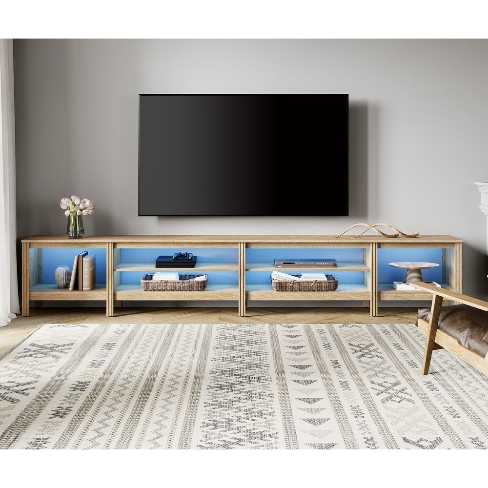 Large TV Stand for 75/85/100 Inch TV  Classic Wood TV Console Table