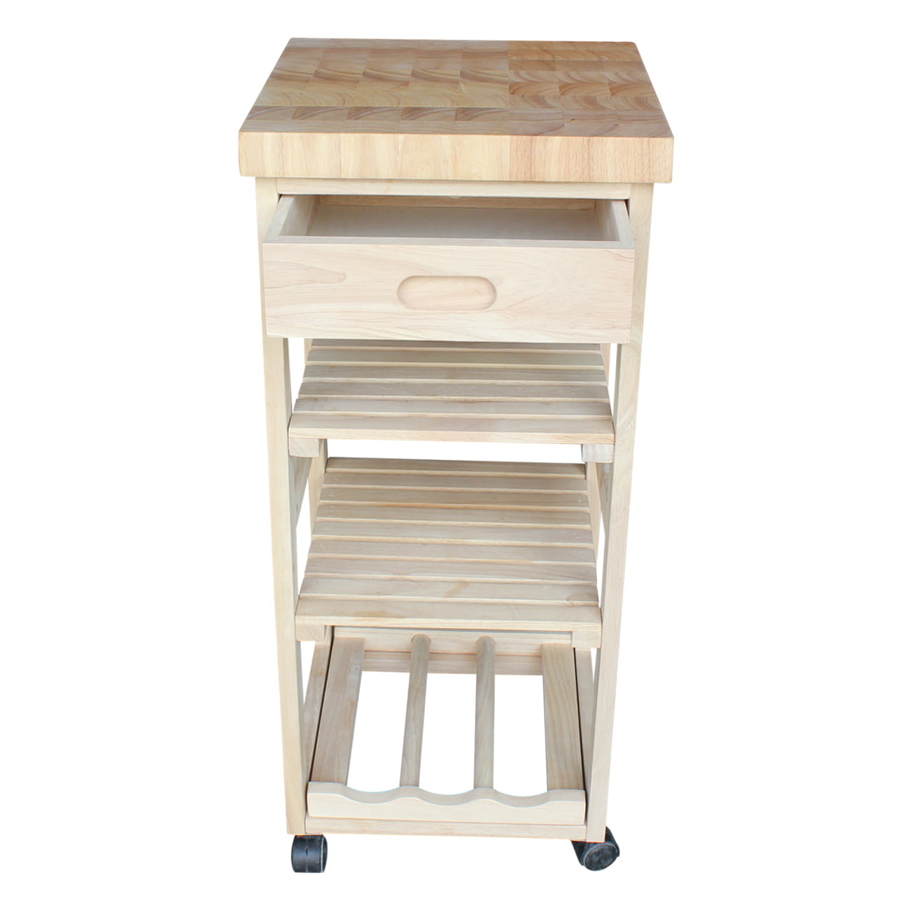 International Concepts Unfinished Kitchen Cart Trolley