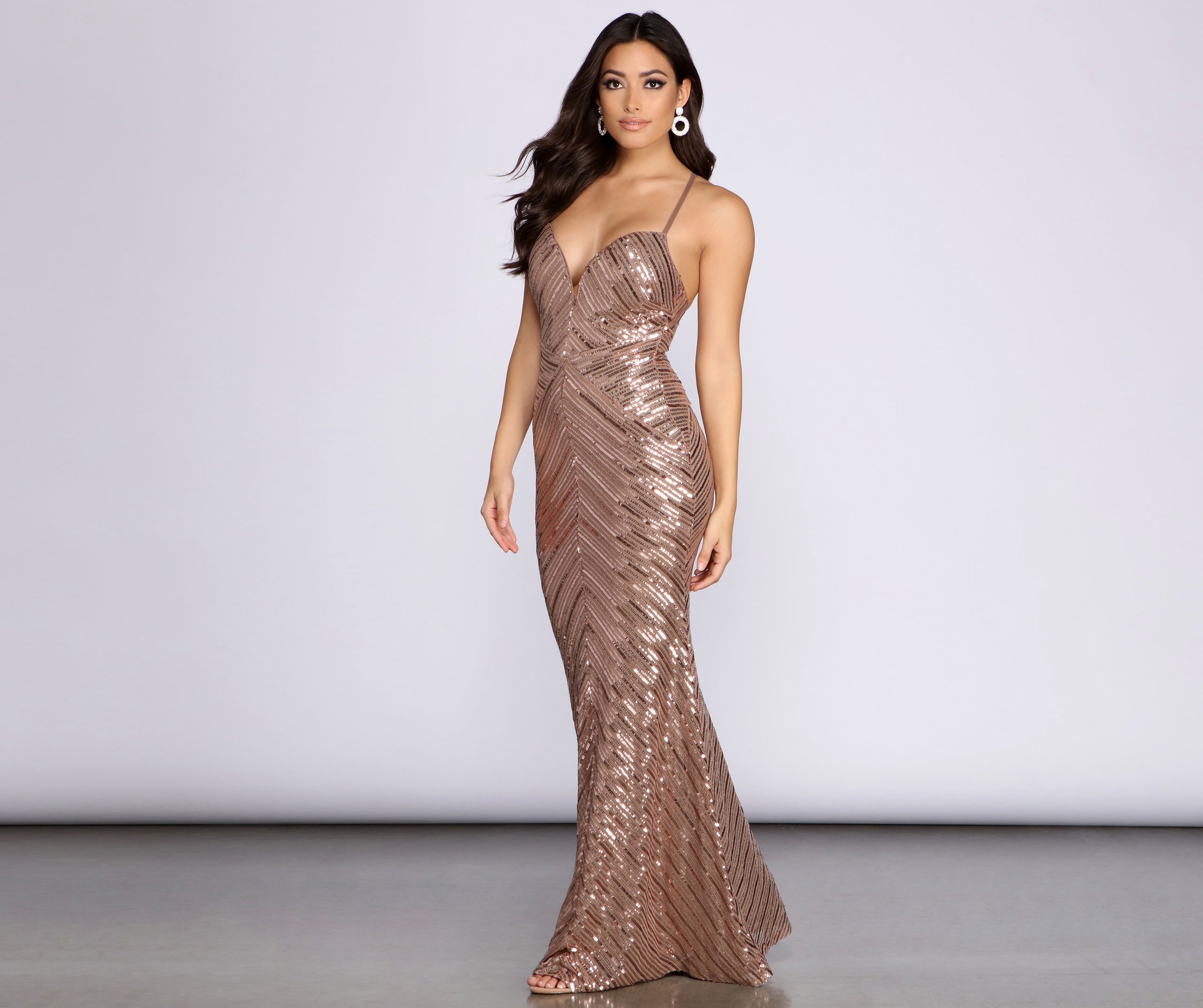 Leah Sleeveless Sequin Mermaid Dress