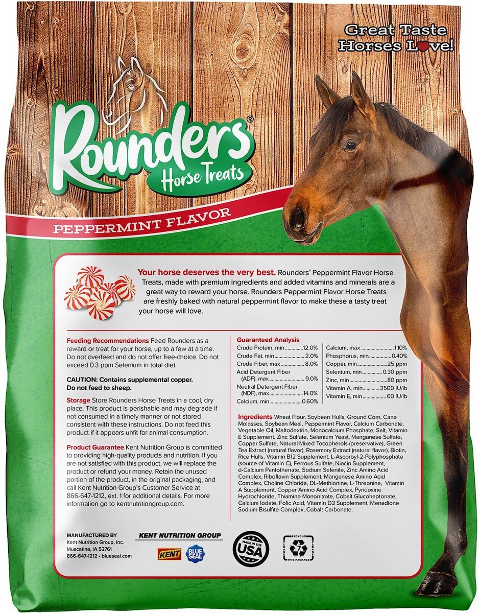 Blue Seal Rounders Peppermint Flavor Horse Treats， 30-oz bag