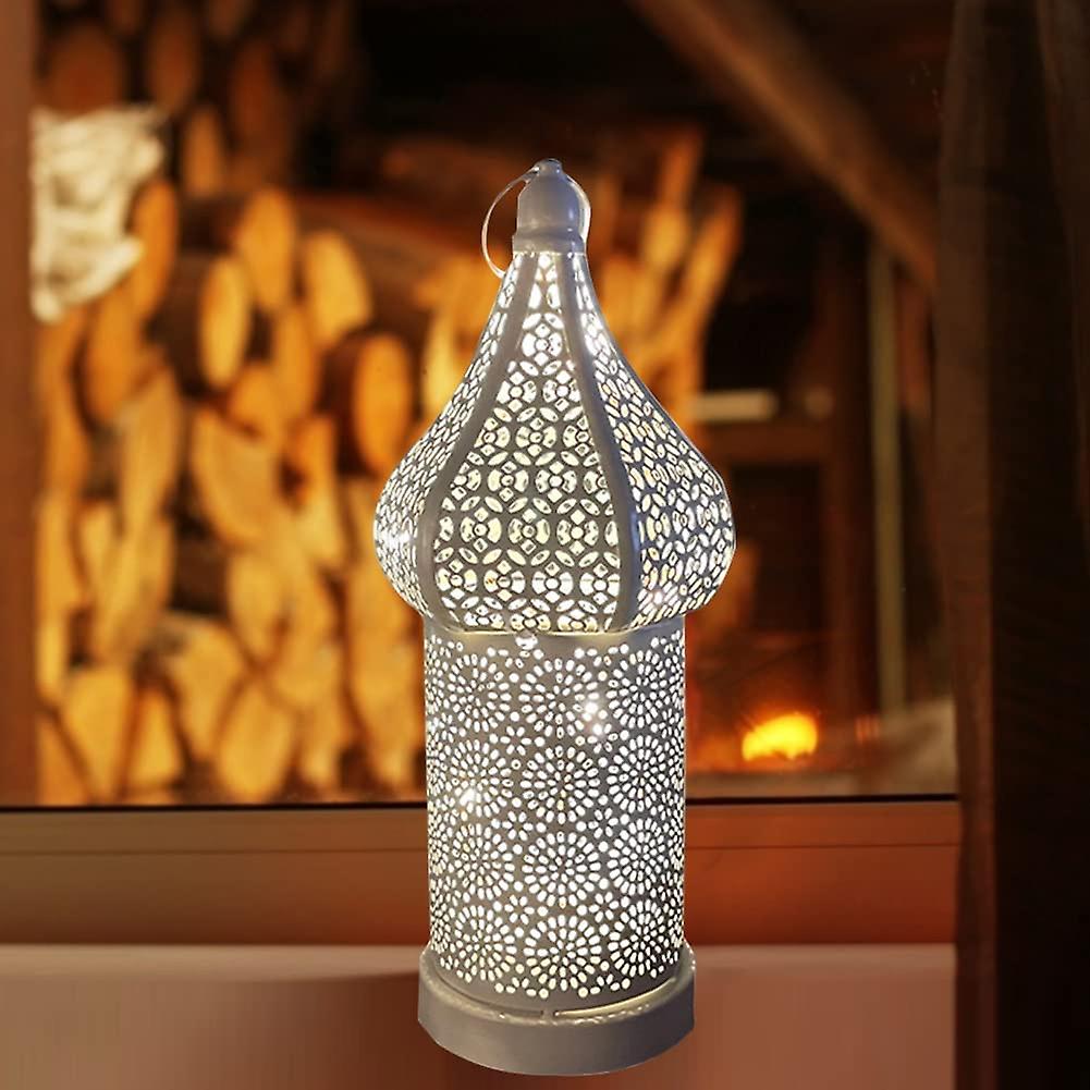 1 Pcs Moroccan Lantern， Battery Operated Lamp