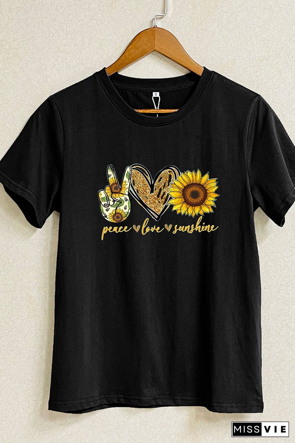 Peace Love Sunshine Short Sleeve Graphic Tee Wholesale