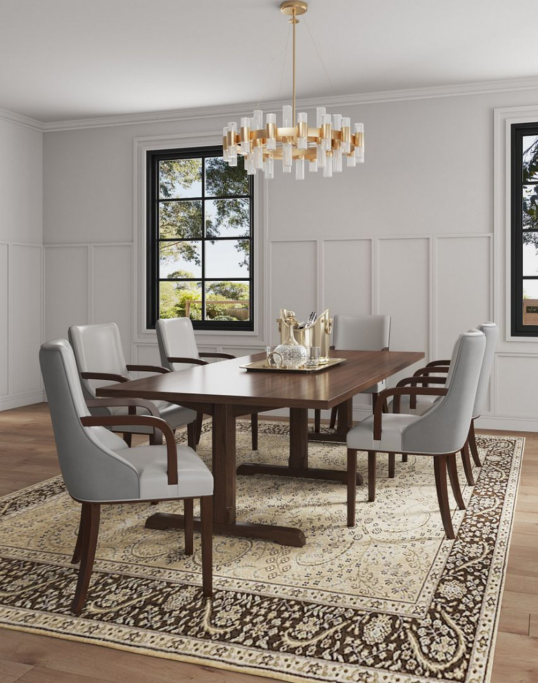 Shubert Faux Leather and Velvet Dining Armchair   Transitional   Dining Chairs   by Manhattan Comfort  Houzz