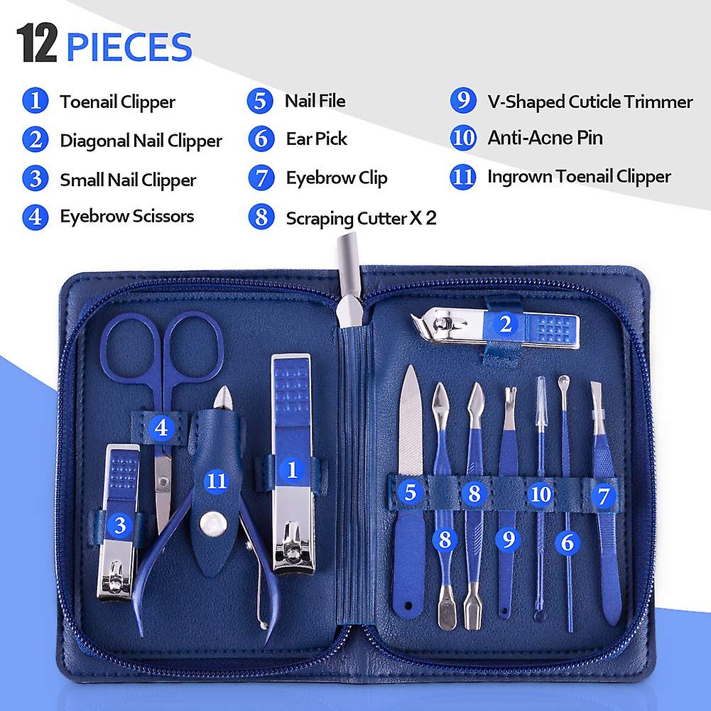 Manicure Set， Pedicure Kit， Nail Clippers， Gprofessional Grooming Kit， Nail Tools 18 In 1 With Luxurious Travel Case For Men And Women 2020 Upgraded V