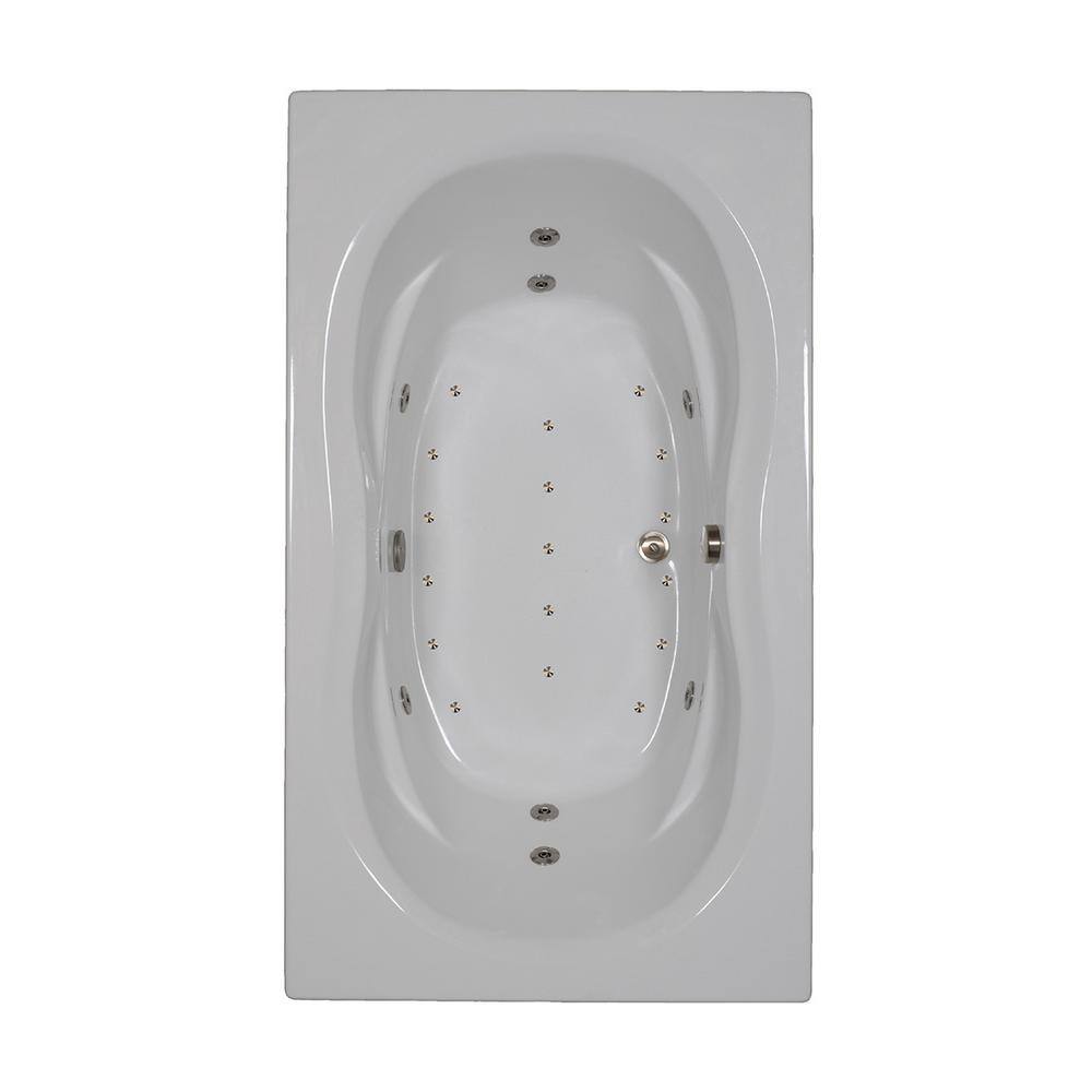 Comfortflo 72 in. Acrylic Reversible Drain Rectangular Alcove Whirlpool Bathtub in White C7242HR-A White