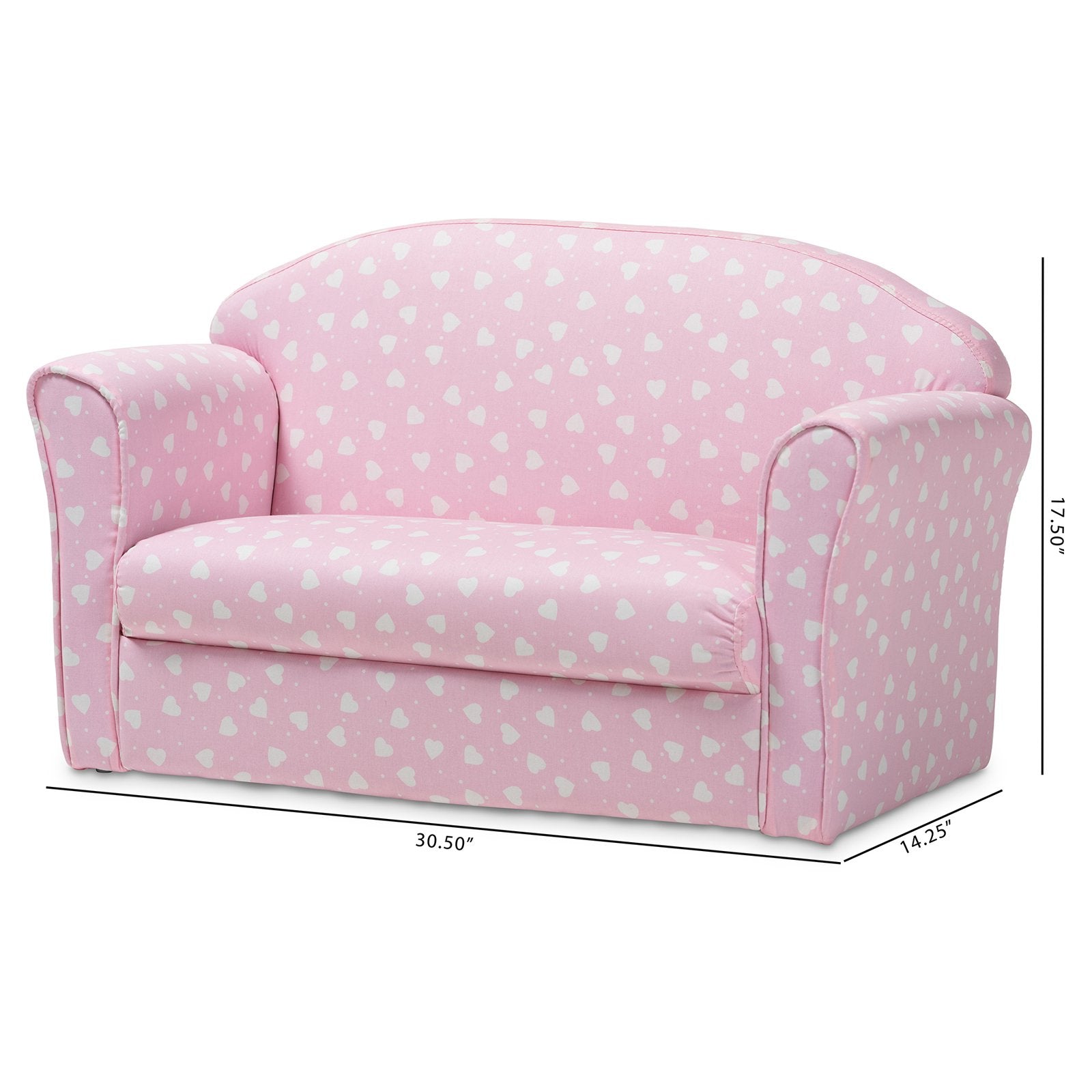 Baxton Studio Erica Heart Upholstered Kids Sofa